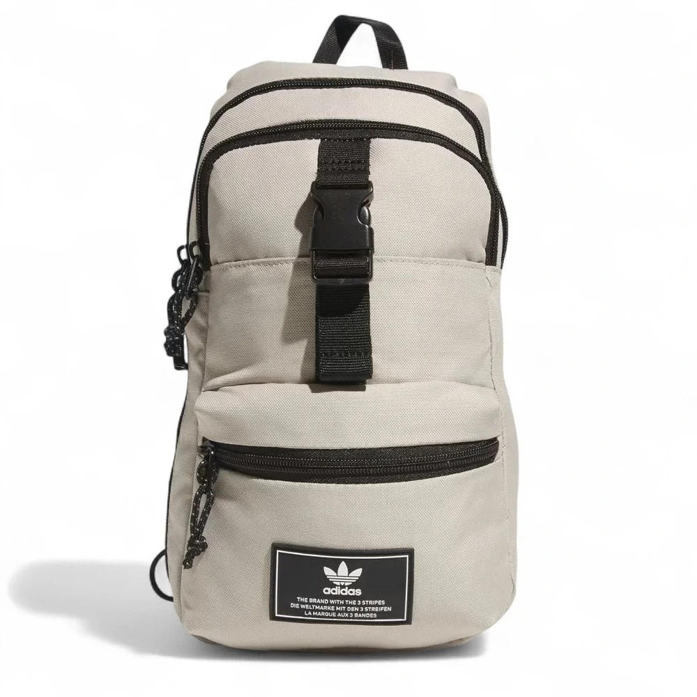 Adidas Utility‎ 3.0 Sling Bag Wonder Beige Black Adjustable Crossbody Strap NEW